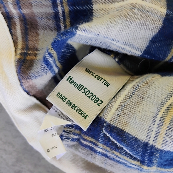 LL Bean Scotch Plaid Flannel Shirt Relaxed Fit Zip Hoodie Granola Size Small - Picture 11 of 15